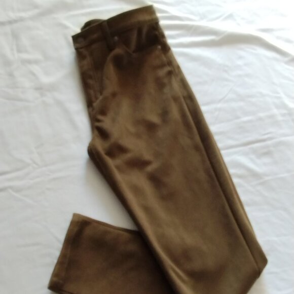 BANANA REPUBLIC Moss Green ULTRA SUEDE "Hi Rise SKINNY" Pants Sz 10/30 - Picture 2 of 6